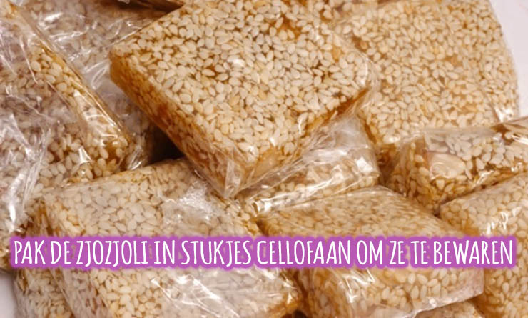 zjozjoli zjozjolie antilliaans snoepgoed sesam sesamzaadjes boka dushi kos dushi recept jurino antilliaans eten